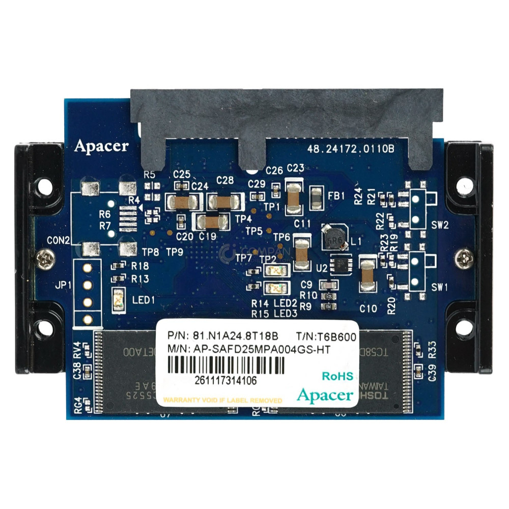 AP-SAFD25MPA004GS-HT APACER  4GB STD SAFD 25M2 SATA II FLASH DRIVE SLC SSD 81.N1A24.8T18B